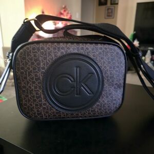 Calvin Klein Signature Brown and Black Messenger Bag